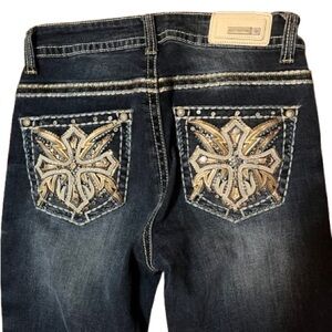 Sexy Couture Boot Women's Embellished Jeans Size 7
